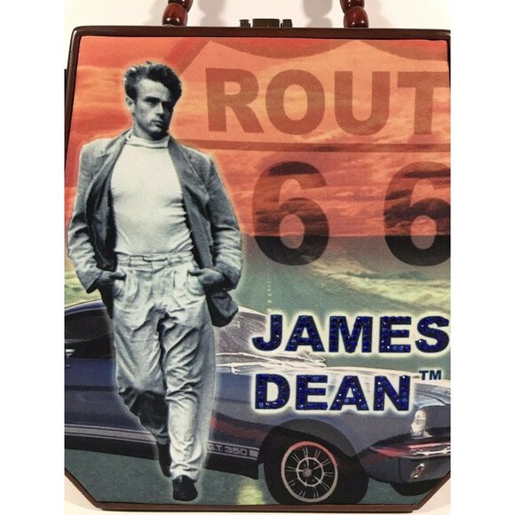James Dean-Evening Purse, Wood Handbag Beaded Wood Handle super cute - Picture 5 of 7